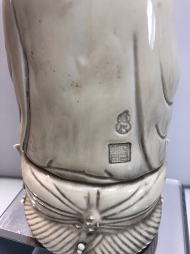 Large old Chinese Buddhism Dehua porcelain carving Signed  Buddha statue