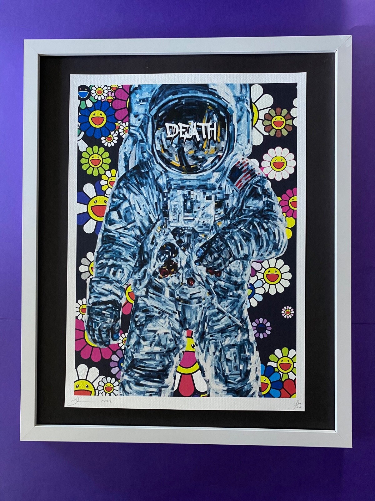 版画 death nyc AF21 Death NYC LG Framed 16x20in Pop Art Original Certified