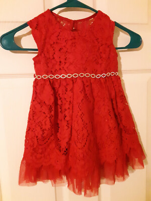 Rare editions red 2025 lace dress