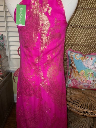 Pre-owned Lilly Pulitzer Franconia Maxi Dress Magenta Paisley Chiffon ? Size 2 ? In Purple