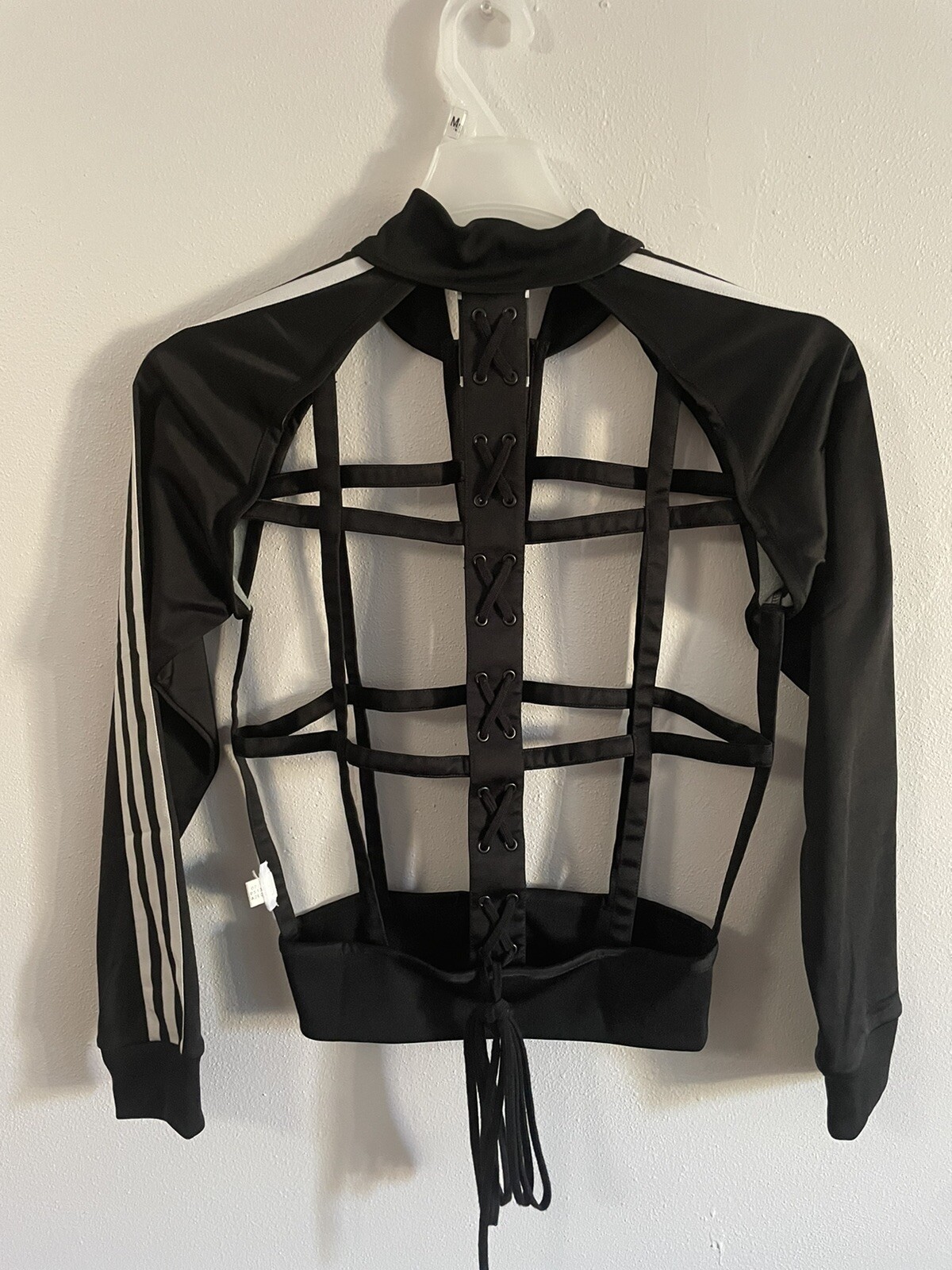 Rare Black 'Chain Cage' track jacket by Jeremy Scott Adidas Rare Black 'Chain Cage' track jacket by Jeremy Scott Adidas