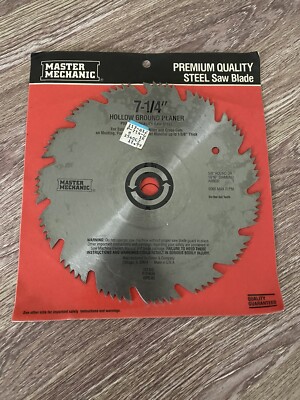 Master Mechanic Premium Steel Saw Blade 7 1/4'' Hollow Ground Planer - New
