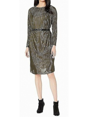 

SAM EDELMAN Зеленое женское вечернее платье выше колена с длинными рукавами + расклешенное вечернее платье, Зеленый