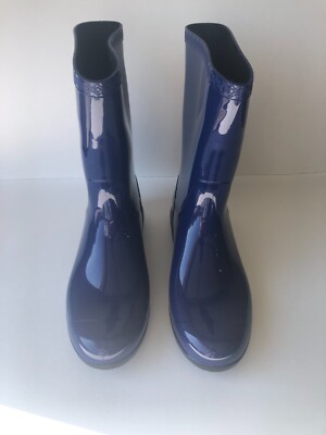UGG Women's Size 9 Glossy Rubber Shaye Blue Waterproof Rain Boots