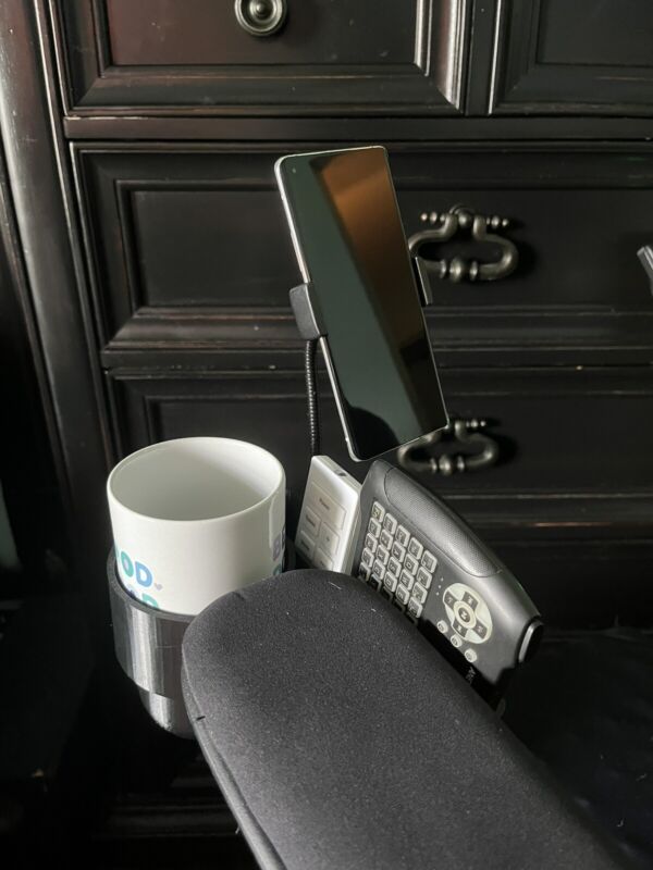 Cup Holder + Phone Holder + Basket Set Designed for Quantum Power Chairs