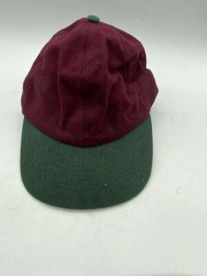 VINTAGE Red & Green Bill Hat Cap Blank Stretch Strap Back