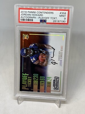 Jordan Howard 2016 Contenders Rookie Ticket Auto /99 PSA 9 POP 2 Bears Hoosiers