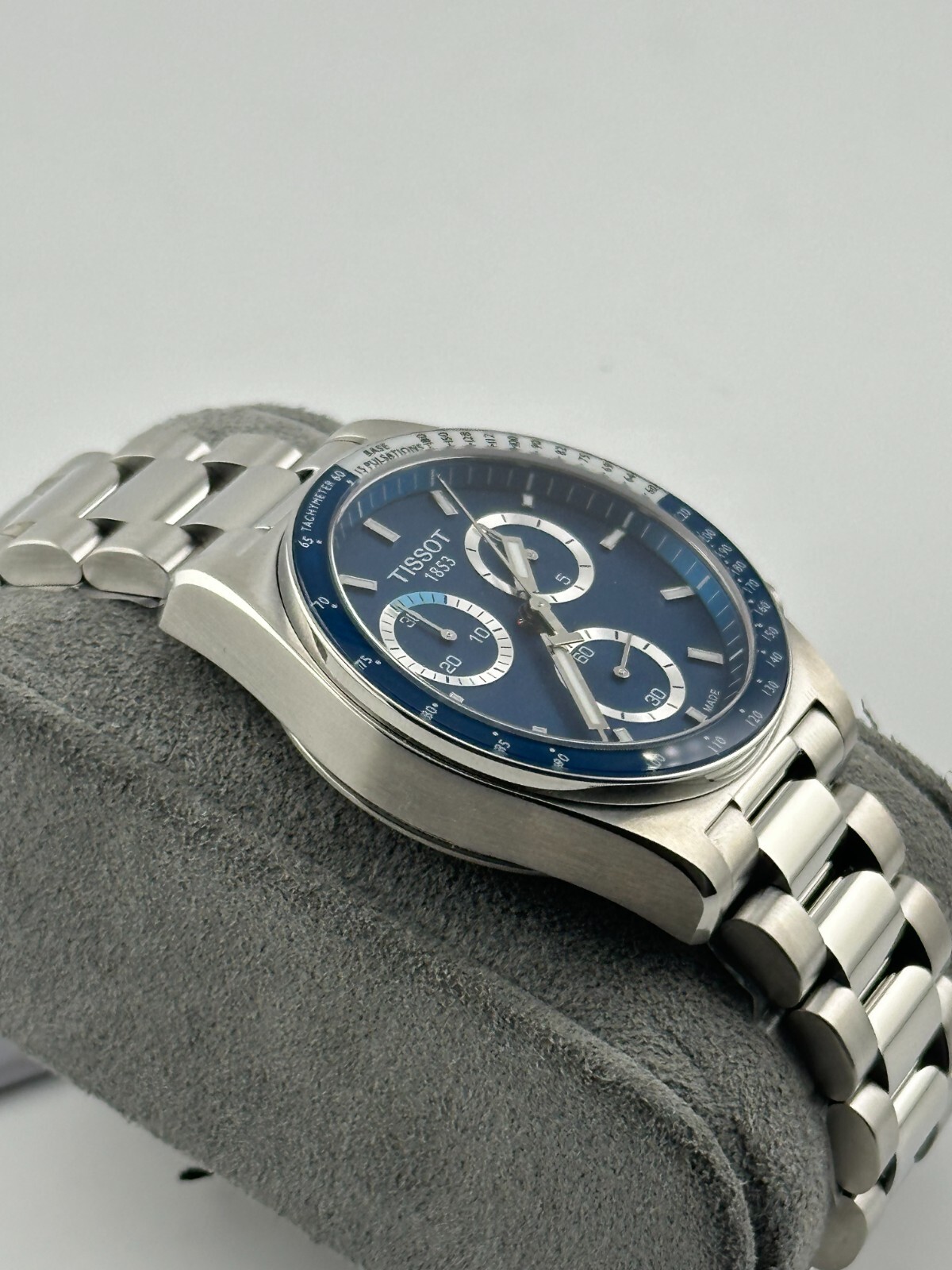 Pre-owned Tissot Pr516 Chronograph 40 Mm Ss Quartz Blue Dial Watch T149.417.11.041.00