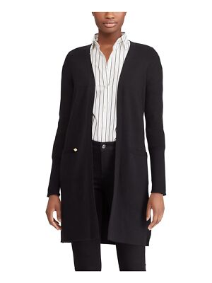 

LAUREN RALPH LAUREN Женский черный кардиган с открытым передом и длинными рукавами