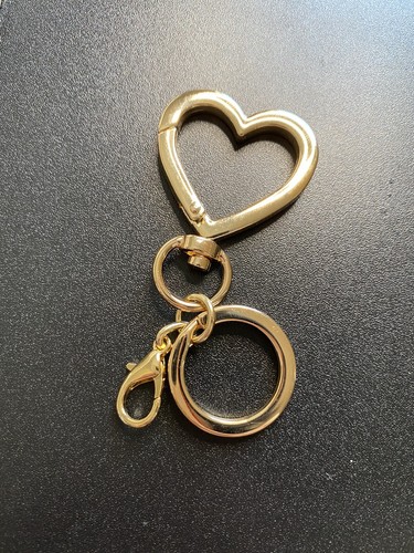 Gold Heart Keychain Pendant Clip lobster clasp Heart Shape