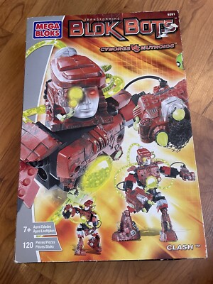 Mega Bloks Transforming Blok Bots Cyborgs vs Mutroids CLASH 120 pieces 9391 NOB