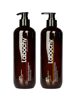 Labochy Shea Butter Shampoo & Conditioner Set Dry & Damaged Hair 16.9 OZ Each