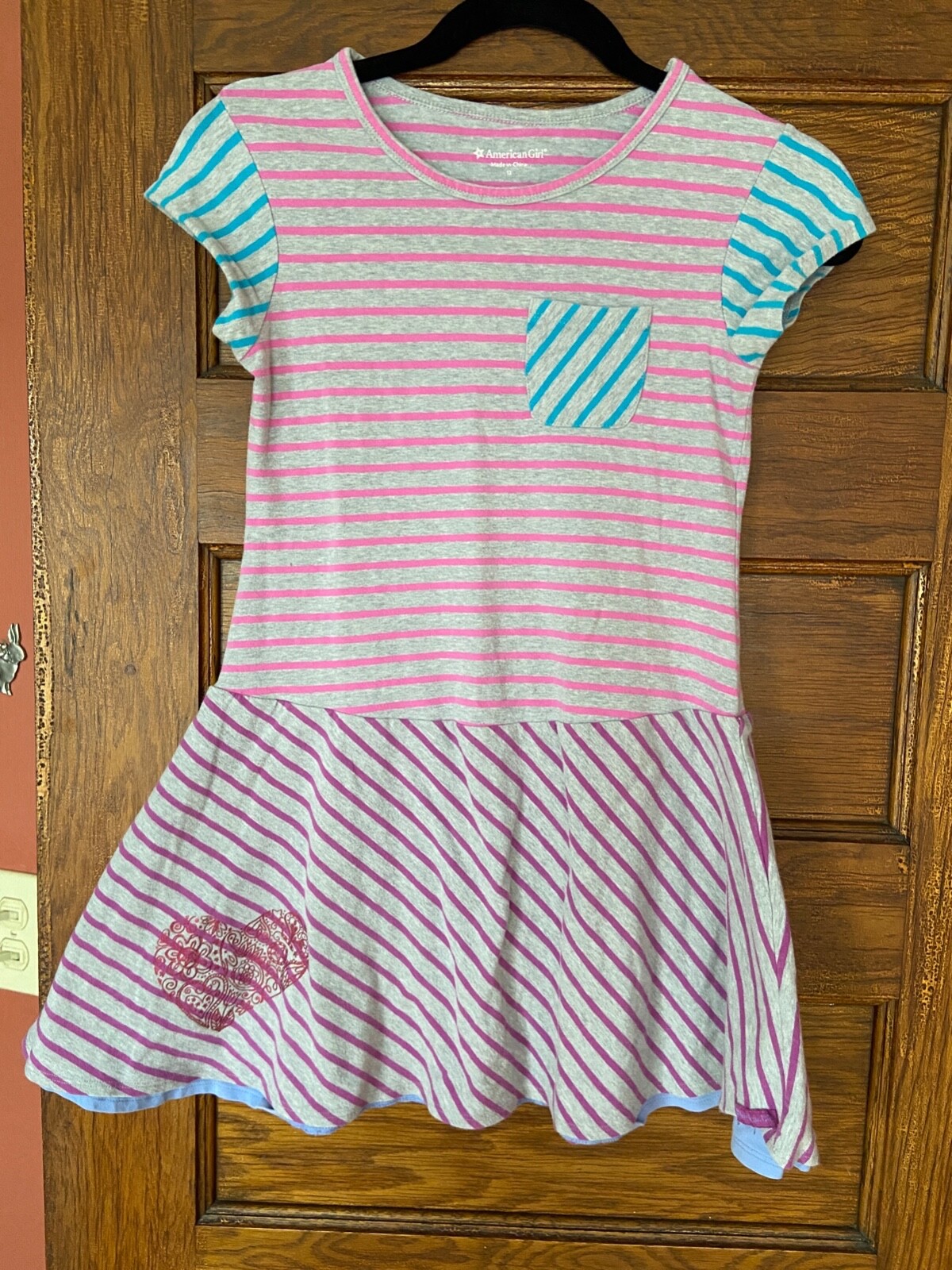 American Girl SCHOOL STRIPES DRESS Size 12 (dress like your doll)