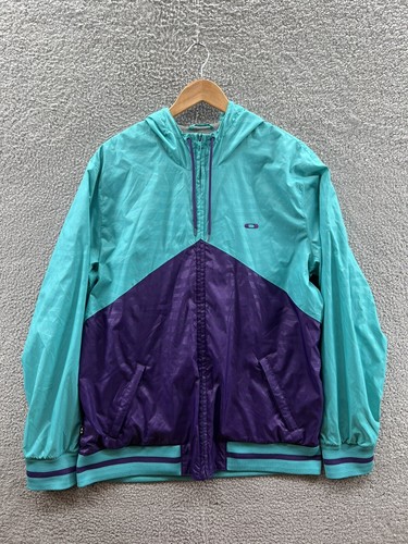Oakley Men's Sz. XL Purple Teal Full Zip Hooded Lined