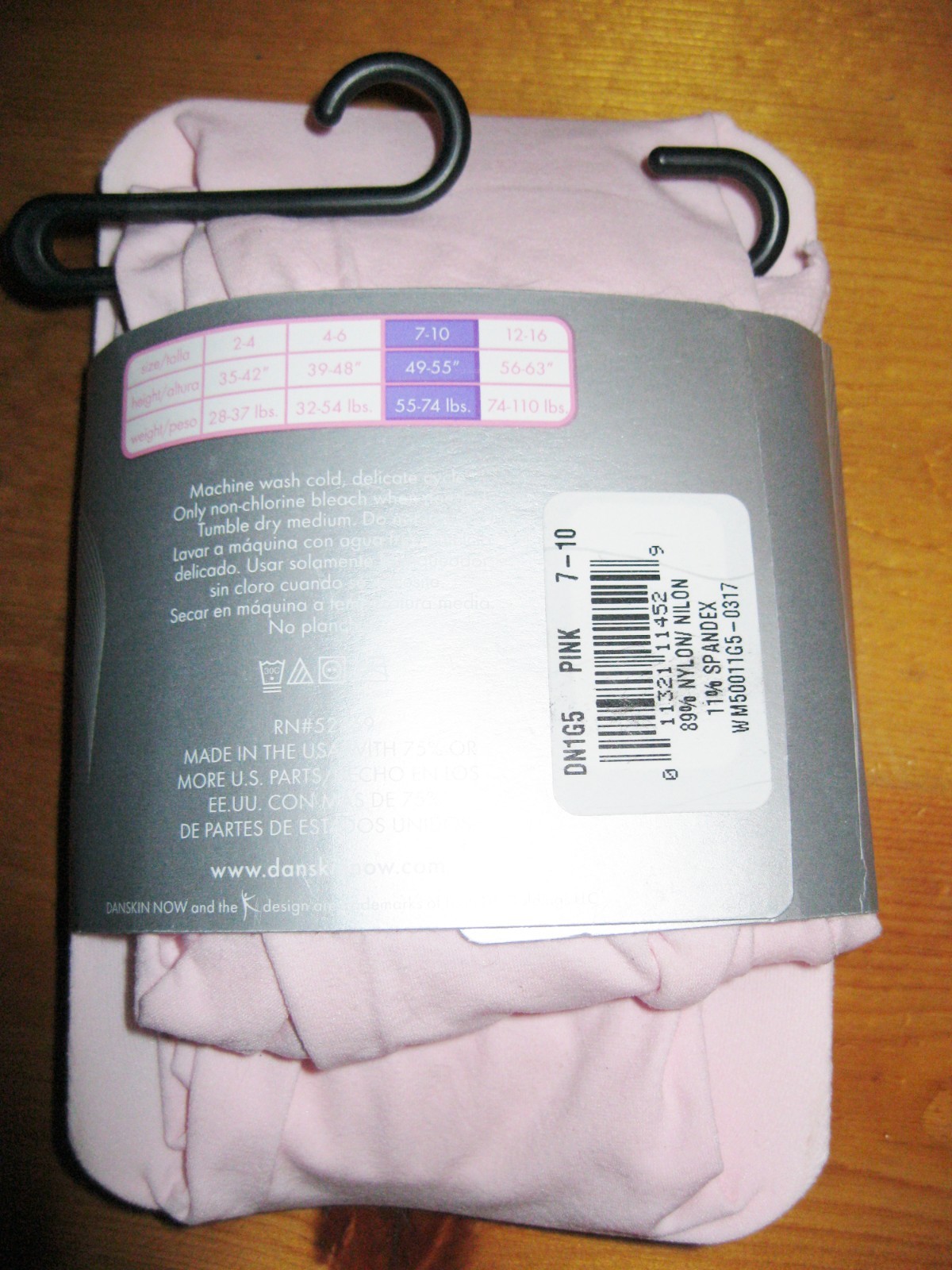 NWT Danskin Now Girls Pink Dance Footed Opaque Tights Size 7-10