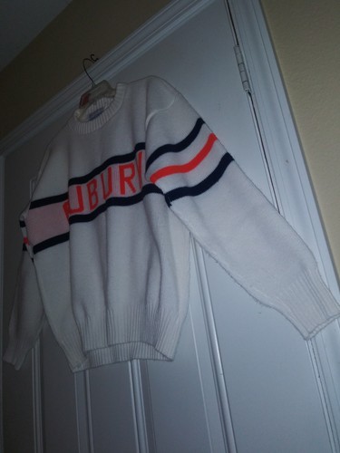 Vintage USA Marlomar Corp University Auburn Tigers Acrylic SPELL OUT Sweater Lrg