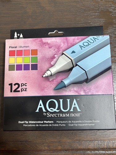Spectrum Noir Aqua Water Based Marker Art Craft Marker Pens - Floral 12 Pack New