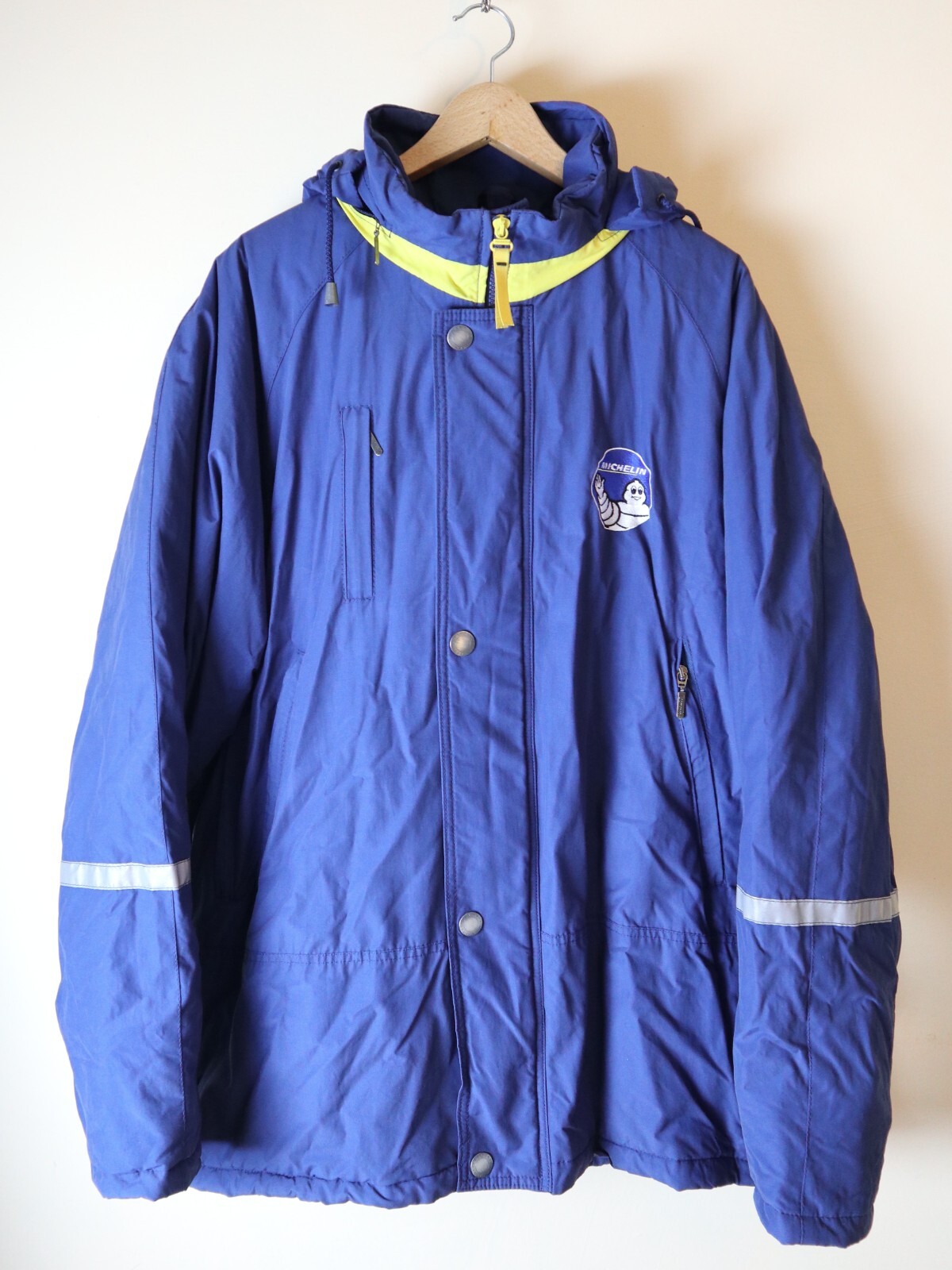 MICHELIN 90s VINTAGE RACING WINTER PUFFER JACKET BLUE TOP