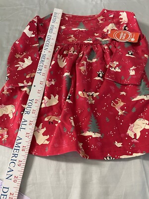 Wonder Nation Girls 2T Christmas Dress Long Sleeve NWT