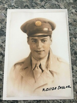 CLYDE SAYLOR 10TH AIR FORCE, 7TH BOMB GROUP B 24 WAIST GUNNER RARE SIGNED PHOTO