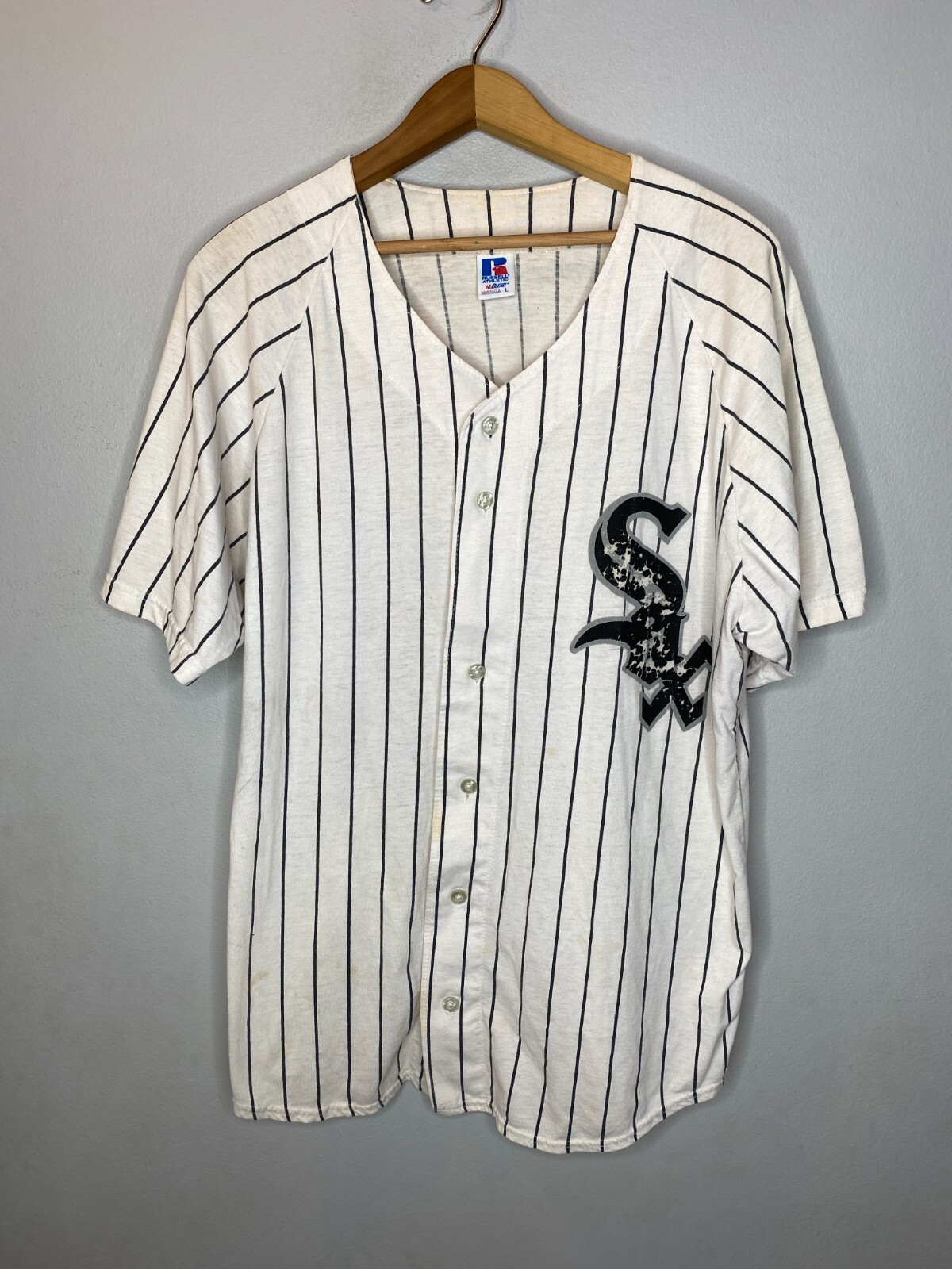 Russell Athletic - 美品90s RUSSELL　ホワイトソックスビッグロゴ刺繍ベースボールシャツ Russell Athletic - 美品 90s RUSSELL ホワイトソックス