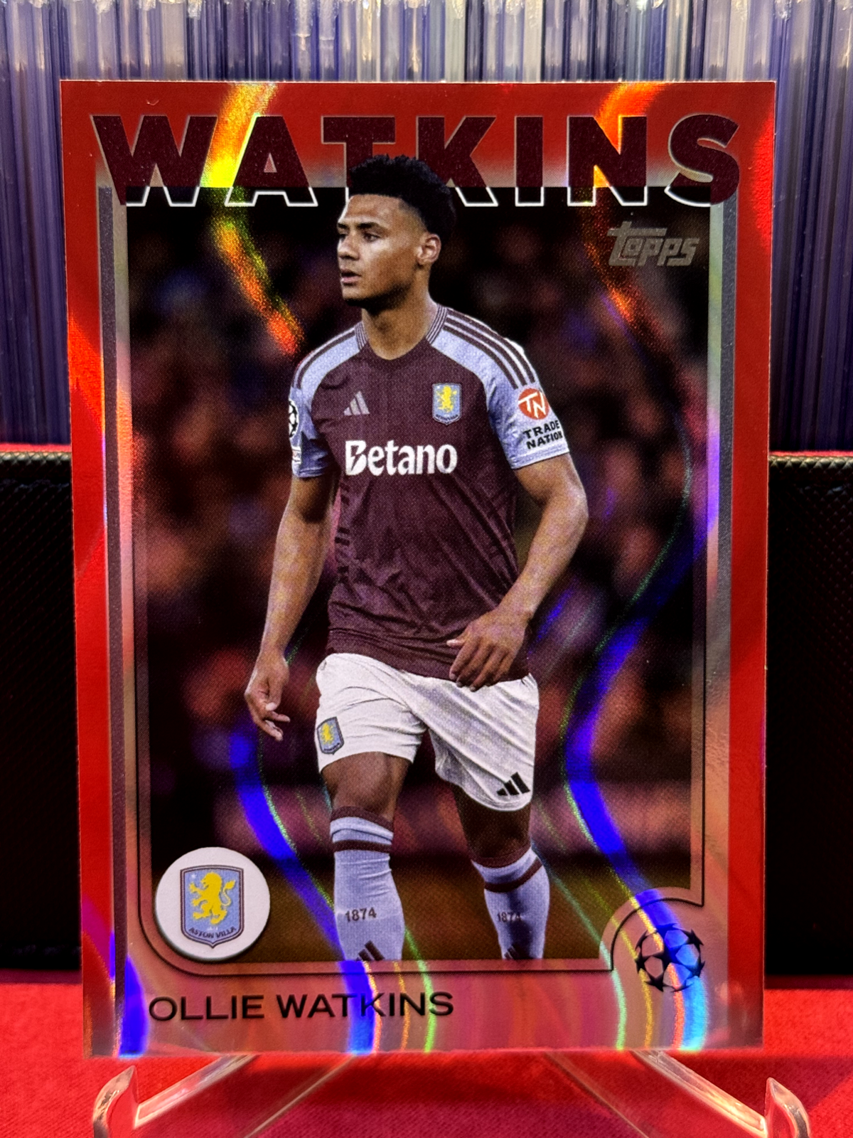 Ollie Watkins 2024-25 Topps UEFA Red Flowfractor Aston Villa