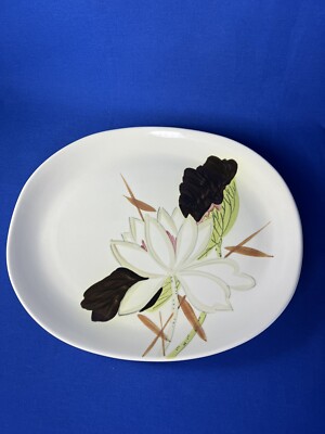 Vintage Red Wing Lotus Bronze MSM Hand Painted Platter 13'' x 11''
