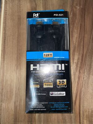 PDI HDMI 12' Cable PDI -521  1080 3D VER 1.4