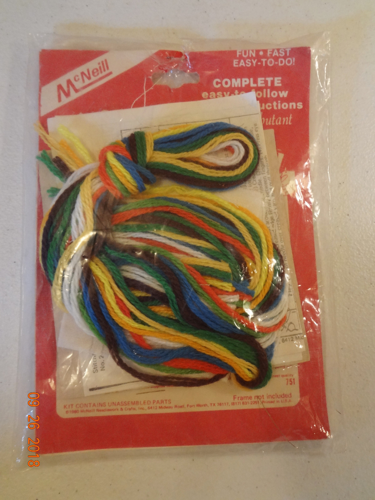 Vintage McNeill Crewel Embroidery Kit Beginner Project Unicorn #1558