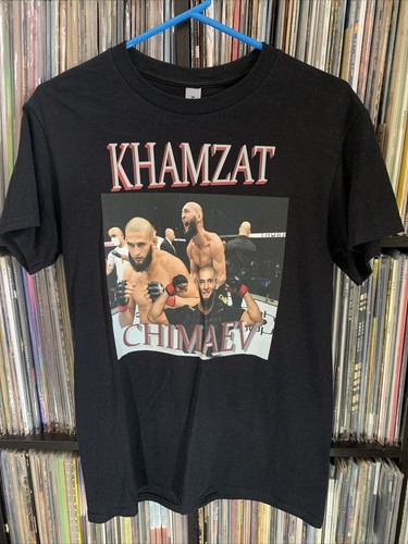 KHAMZAT CHIMAEV UNISEX SHIRT T-SHIRT MMA "BORZ" Sz S Black PowerPoint Font Ufc