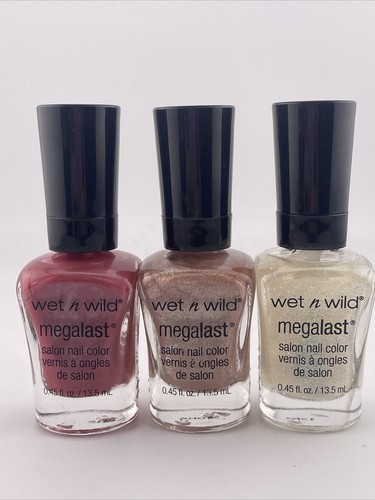 Wet N Wild Megalast Nail Polish Set Of 3 Colors (D6)