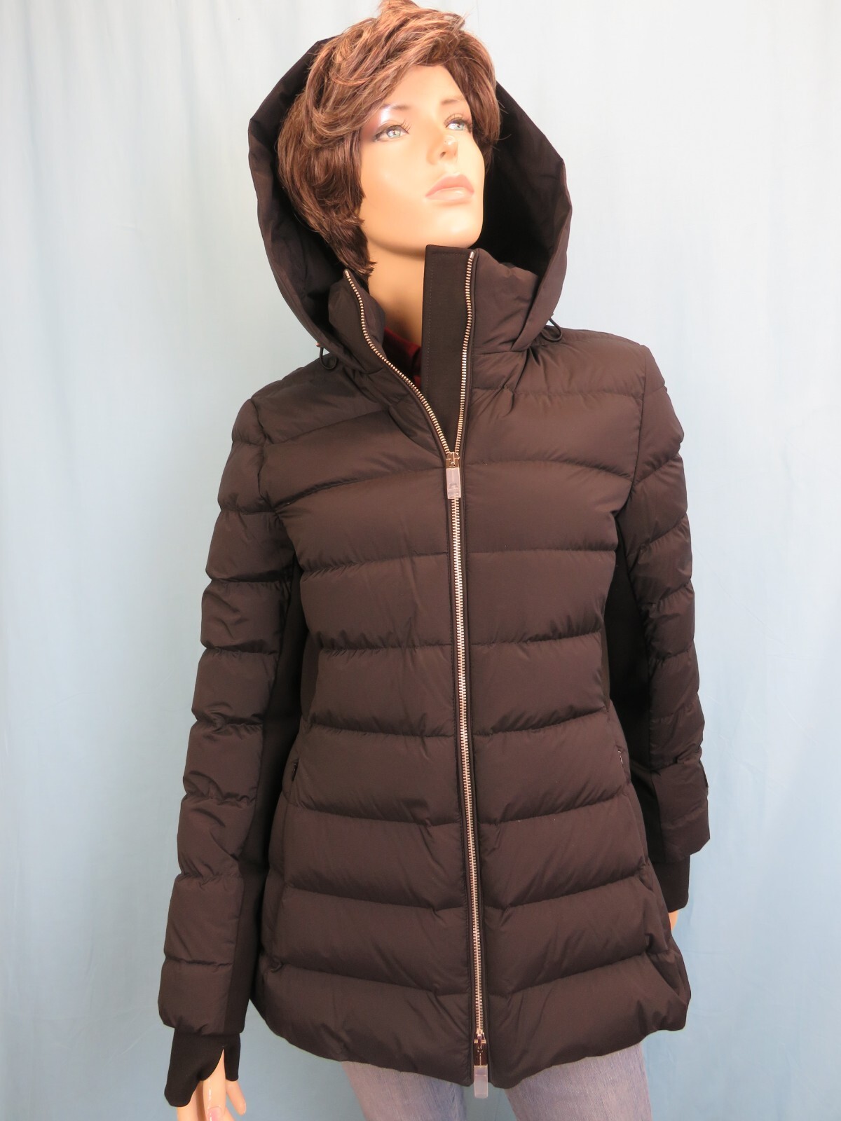 Pre-owned Burberry $1350  Newbridge Black Hooded Quilted Down Short Parka Puffer Coat S
