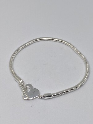  Genuine 925 Sterling Silver Slide Charm Snake Bracelet 8   NN Christmas Gift