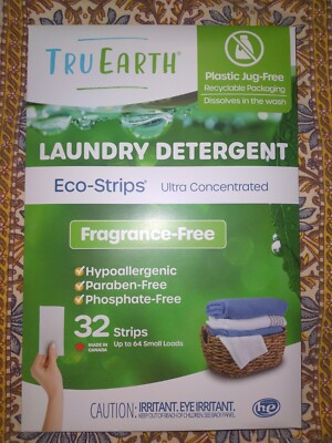  Tru Earth  Eco-Strips Laundry Detergent Fragr Free 64 Small Loads
