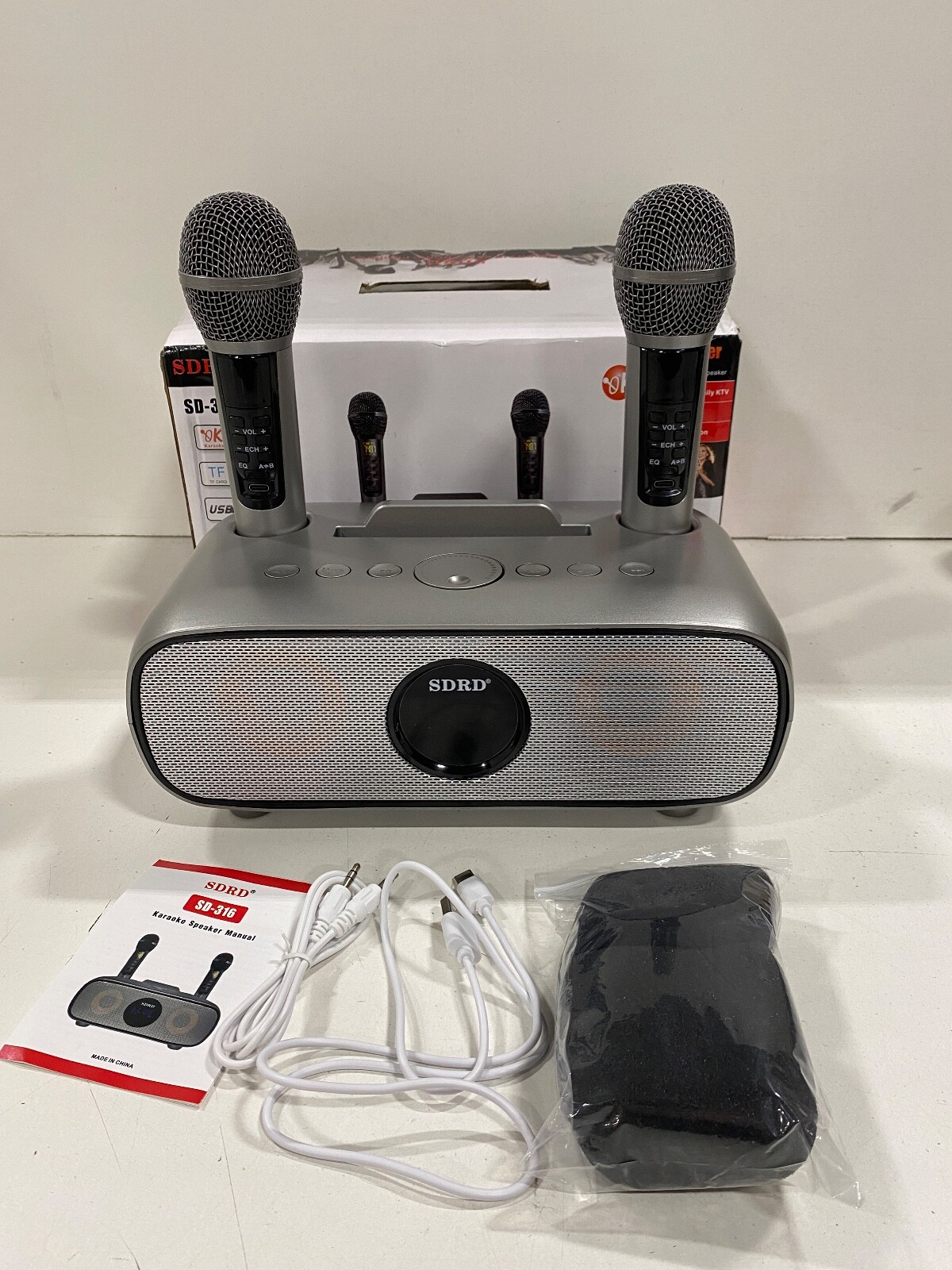 SDRD SD-316 Bluetooth Karaoke Machine with 2 Microphones | eBay
