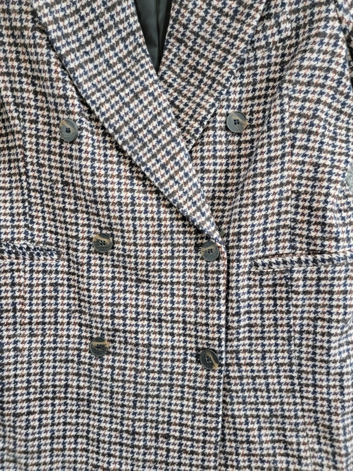 Avec Les Filles Velvet Lapel Wool Blend Blazer Women's L Camel/Black Houndstooth - Picture 9 of 20