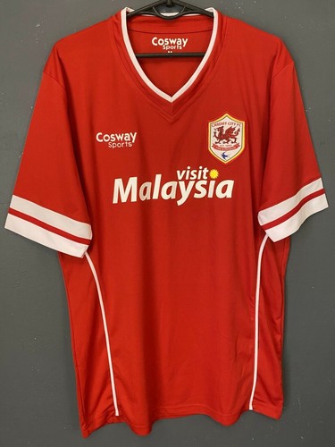MEN'S FC CARDIFF CITY 2014/2015 AWAY SOCCER FOOTBALL SHIRT JERSEY MAILLOT SIZE M