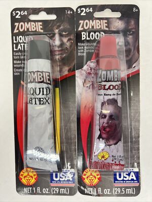 Rubies Zombie Blood + Latex 1fl Oz Halloween Makeup Age8+ Free Shipping