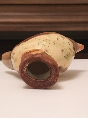 WOLFE STUDIO CERAMIC ART HAND MADE BIRD BROWN YELLOW CRACKLE GLAZE