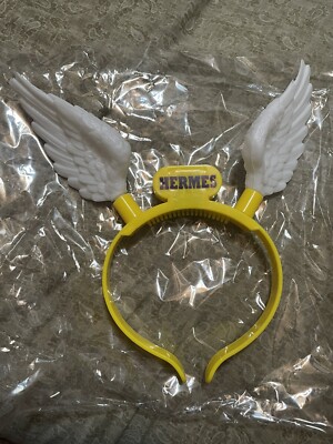 Yellow KREWE OF HERMES LIGHT-UP WINGS HEADBAND 2024 Mardi Gras New Orleans