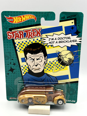 Hot Wheels Star Trek Dr. McCoy 1938 Dodge Airflow Tanker, Real Riders, 1:64, NIB