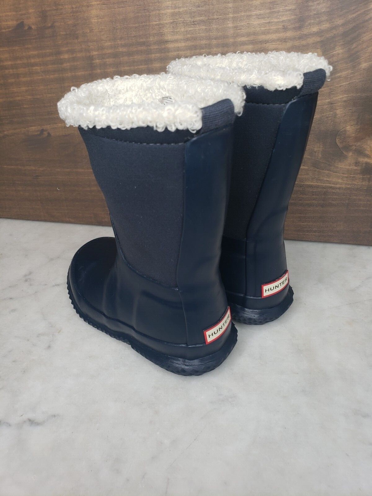 HUNTER Original Roll Top Sherpa Snow Boot kids unisex size boys 8