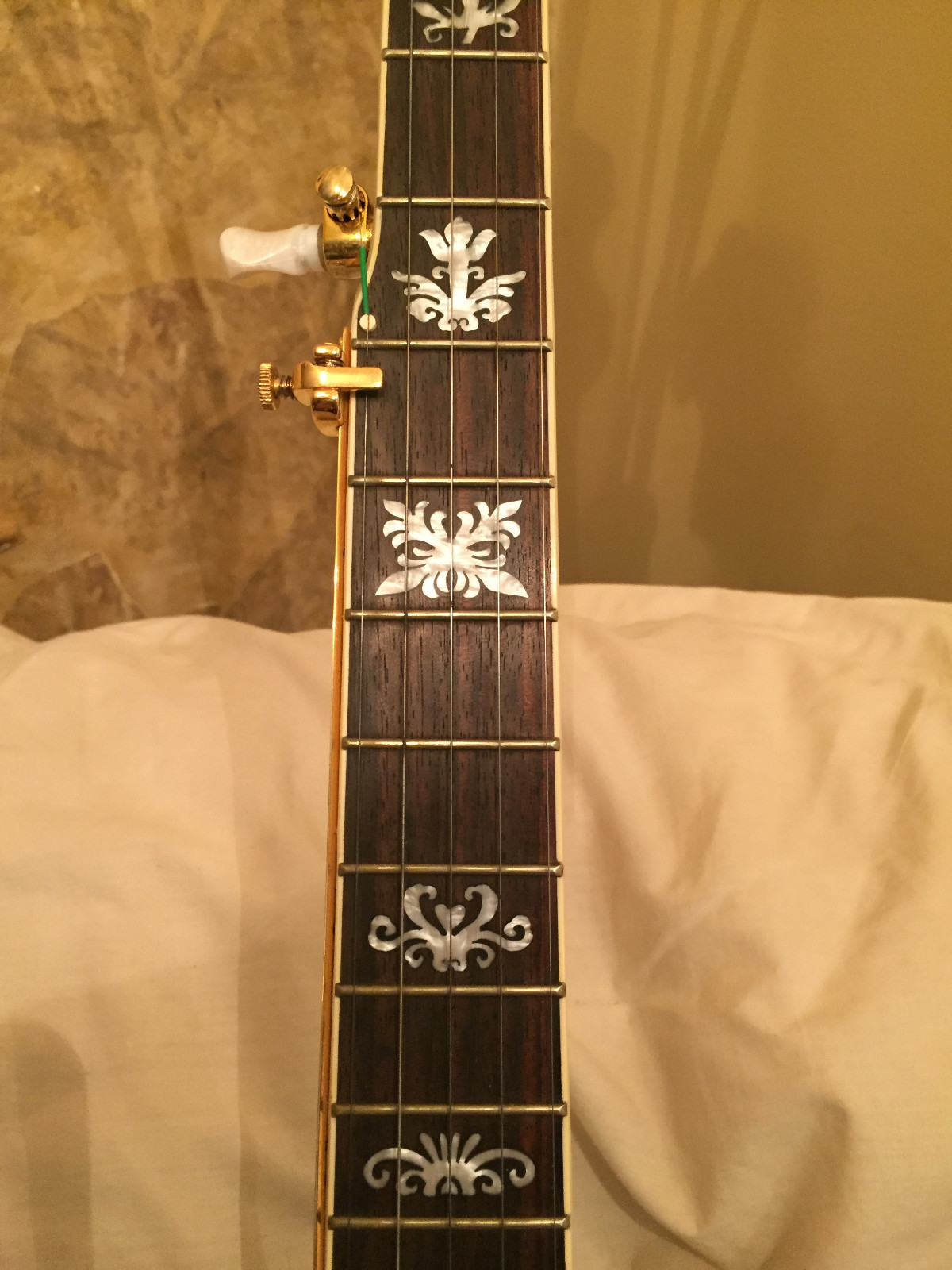 Hohner 5 String Banjo w/Gold Plated 5th String Banjo Capo and Hard Shell Case