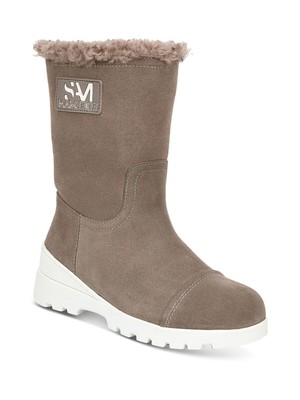 

SAM EDELMAN Женские серые кожаные ботильоны без шнуровки на танкетке с круглым носком Kaylie 9,5 м, Серый, G7009M4