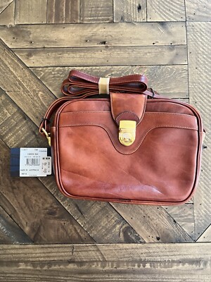 Vintage Oroton Cognac Brown Australian Leather/Genuine Cowhide Crossbody