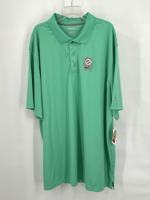 Reebok Golf Shirt Mens 4XLT Green Polo Performance UFP 15 Antimicrobial Normcore
