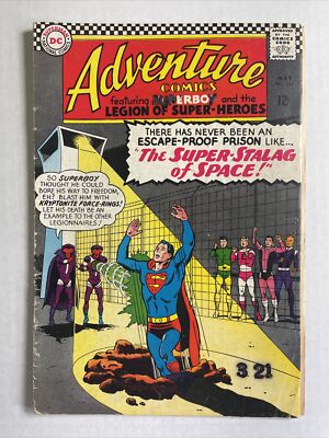 Adventure Comics 344 Good 1966 Dc Comics Superstar Log Legion