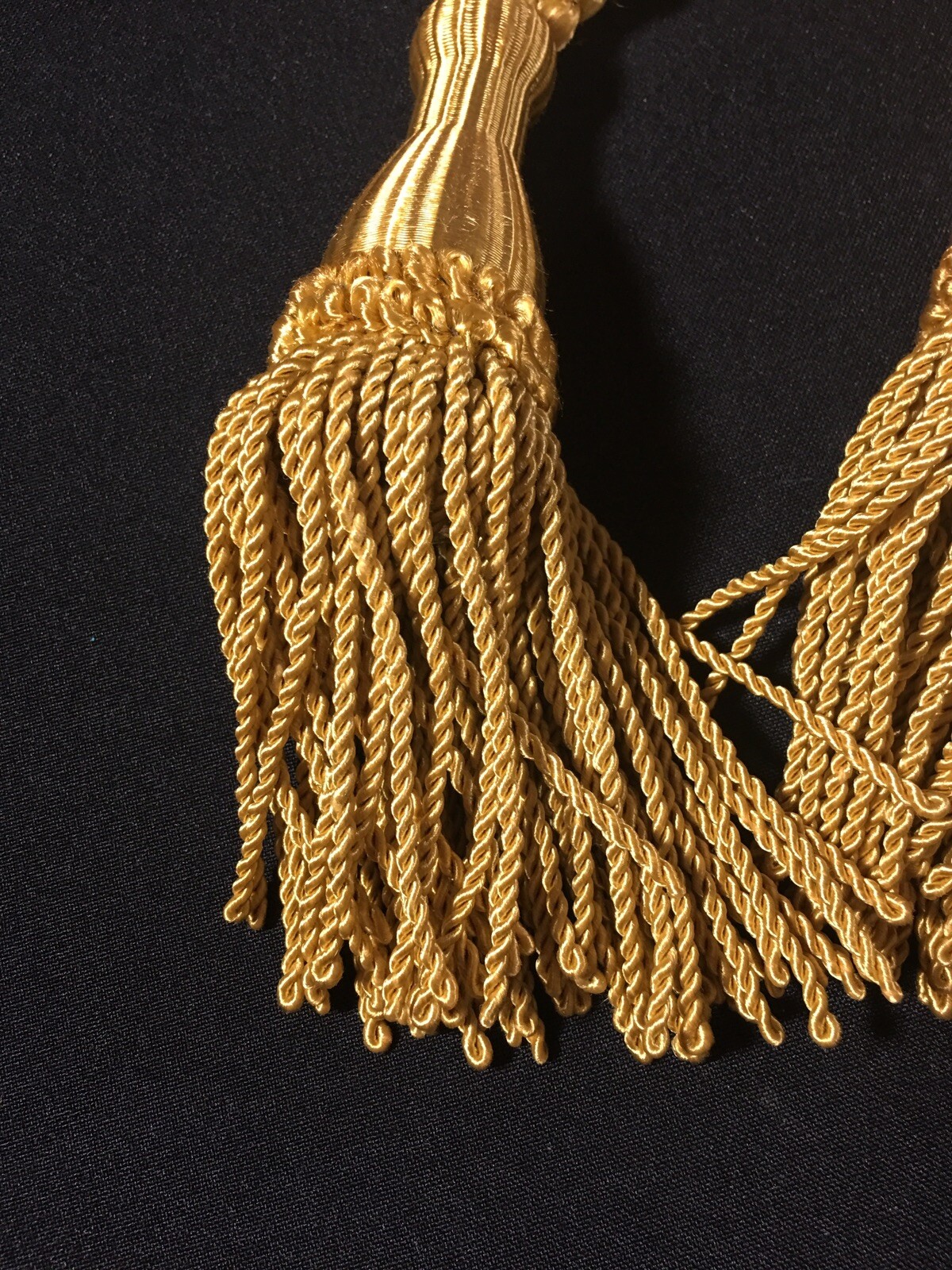 LOT Of 5 Vintage Gold Colored Curtain Tie Backs Drapery Tassels Rope Cord 1970s