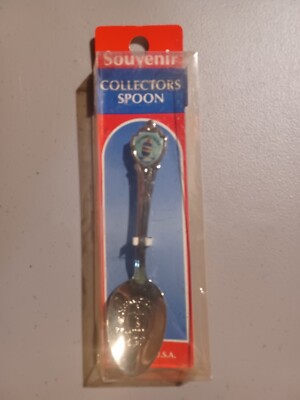 SOUVENIR COLLECTIBLE SPOON Connecticut Spinnaker Sailboat Stainless Steel 4.5''
