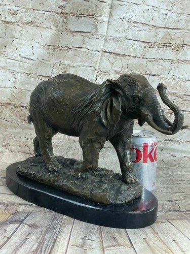 Elephant Jungle African Room Feng Shui Art Bronze Marble Sculpture Statue Gift